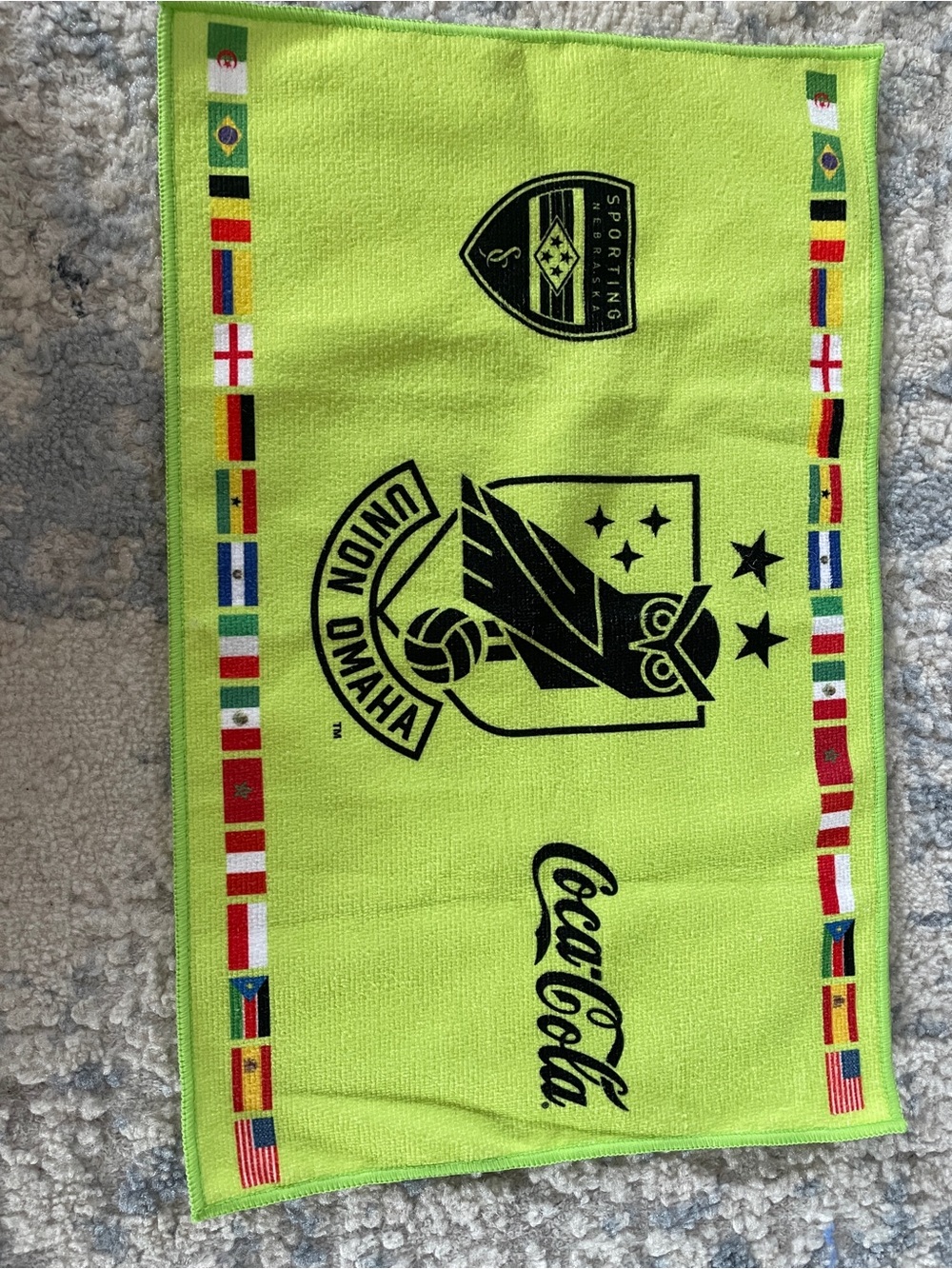 Coca Cola x Sporting Union Omaha Neon Green Fan Towel